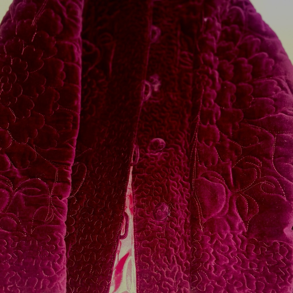 Vintage Velvet Burgundy Jacket with Embroidery - Picture 11 of 12